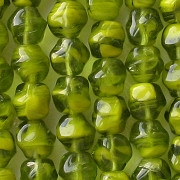 10mm Olive Swirl Baroque Beads [25]